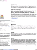 Cover page: Enhanced cardiac expression of two isoforms of matrix metalloproteinase-2 in experimental diabetes mellitus