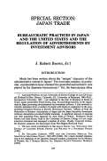 Cover page: Bureaucratic Practices in Japan and the United States and the Regulation of Advertisements by Investment Advisors