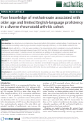 Cover page: Poor knowledge of methotrexate associated with older age and limited English-language proficiency in a diverse rheumatoid arthritis cohort