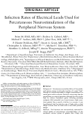 Cover page: Infection Rates of Electrical Leads Used for Percutaneous Neurostimulation of the Peripheral Nervous System