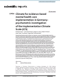 Cover page: Climate for evidence-based mental health care implementation in Germany: psychometric investigation of the Implementation Climate Scale (ICS).