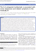Cover page: The IL-6 antagonist tocilizumab is associated with worse depression and related symptoms in the medically ill