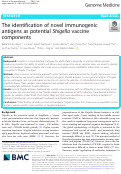 Cover page: The identification of novel immunogenic antigens as potential Shigella vaccine components.