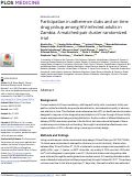 Cover page: Participation in adherence clubs and on-time drug pickup among HIV-infected adults in Zambia: A matched-pair cluster randomized trial