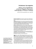 Cover page: Saline versus gadolinium-enhanced magnetic resonance arthrography of porcine cartilage