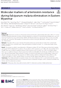 Cover page: Molecular markers of artemisinin resistance during falciparum malaria elimination in Eastern Myanmar.