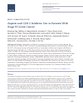 Cover page: Aspirin and COX-2 Inhibitor Use in Patients With Stage III Colon Cancer