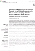 Cover page: Deceiving Phenotypic Susceptibility Results on a <i>Klebsiella pneumoniae</i> Blood Isolate Carrying Plasmid-Mediated AmpC Gene <i>bla</i> <sub>DHA-1</sub>.