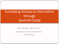 Cover page: Increasing Access to Information through Journal Club Participation