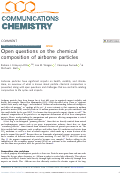 Cover page: Open questions on the chemical composition of airborne particles
