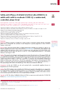 Cover page: Safety and efficacy of inhaled interferon-β1a (SNG001) in adults with mild-to-moderate COVID-19: a randomized, controlled, phase II trial