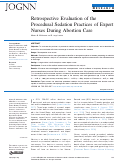 Cover page: Retrospective Evaluation of the Procedural Sedation Practices of Expert Nurses During Abortion Care