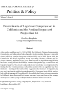 Cover page: Determinants of Legislator Compensation in California and the Residual Impacts of Proposition 1A