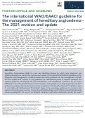 Cover page: The international WAO/EAACI guideline for the management of hereditary angioedema – The 2021 revision and update