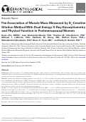 Cover page: The Association of Muscle Mass Measured by D3-Creatine Dilution Method With Dual-Energy X-Ray Absorptiometry and Physical Function in Postmenopausal Women.