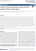 Cover page: Protein structural biology using cell-free platform from wheat germ.