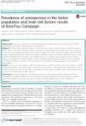 Cover page: Prevalence of osteoporosis in the Italian population and main risk factors: results of BoneTour Campaign
