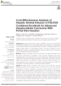 Cover page: Cost-Effectiveness Analysis of Hepatic Arterial Infusion of FOLFOX Combined Sorafenib for Advanced Hepatocellular Carcinoma With Portal Vein Invasion