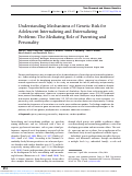 Cover page: Understanding Mechanisms of Genetic Risk for Adolescent Internalizing and Externalizing Problems: The Mediating Role of Parenting and Personality