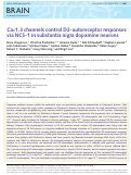 Cover page: Cav1.3 channels control D2-autoreceptor responses via NCS-1 in substantia nigra dopamine neurons