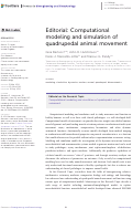 Cover page: Editorial: Computational modeling and simulation of quadrupedal animal movement