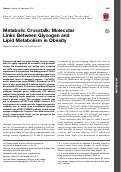 Cover page: Metabolic Crosstalk: Molecular Links Between Glycogen and Lipid Metabolism in Obesity
