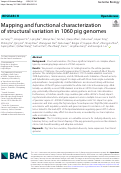 Cover page: Mapping and functional characterization of structural variation in 1060 pig genomes