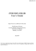 Cover page: iTOUGH2-GSLIB User's Guide