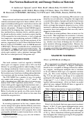 Cover page of Fast Neutron Radioactivity and Damage Studies on Materials