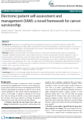 Cover page: Electronic patient self-assessment and management (SAM): A novel framework for cancer survivorship