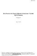Cover page: Best Practice for Energy Efficient Cleanrooms: Variable Speed Pumping