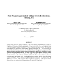 Cover page: Post Project Appraisal of Village Creek Restoration, Albany, CA
