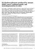 Cover page: D-2-hydroxyglutarate produced by mutant IDH2 causes cardiomyopathy and neurodegeneration in mice.