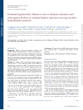 Cover page: Estimated glomerular filtration rate at dialysis initiation and subsequent decline in residual kidney function among incident hemodialysis patients.