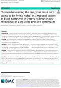 Cover page: Somewhere along the line, your mask isnt going to be fitting right: institutional racism in Black narratives of traumatic brain injury rehabilitation across the practice continuum.