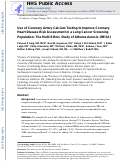 Cover page: Use of coronary artery calcium testing to improve coronary heart disease risk assessment in a lung cancer screening population: The Multi-Ethnic Study of Atherosclerosis (MESA).