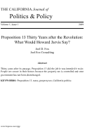 Cover page: Proposition 13 Thirty Years after the Revolution: What Would Howard Jarvis Say?