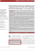 Cover page: Effects of Remote Ischemic Preconditioning on the Coagulation Profile of Patients With Aneurysmal Subarachnoid Hemorrhage: A Case-Control Study