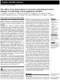 Cover page: The effect of an intervention to promote isoniazid preventive therapy on leadership and management abilities.