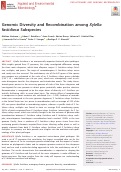 Cover page: Genomic Diversity and Recombination among Xylella fastidiosa Subspecies.