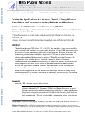Cover page: Telehealth Applications to Enhance CKD Knowledge and Awareness Among Patients and Providers.