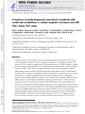 Cover page: Prevalence of newly diagnosed sarcoidosis in patients with ventricular arrhythmias: a cardiac magnetic resonance and 18F-FDG cardiac PET study