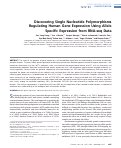 Cover page: Discovering Single Nucleotide Polymorphisms Regulating Human Gene Expression Using Allele Specific Expression from RNA-seq Data