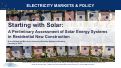 Cover page: Starting with Solar: A Preliminary Assessment of Solar Energy Systems in Residential New Construction