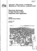 Cover page: Fluorescence Spectroscopy of Single Molecules at Room Temperature and Its Applications