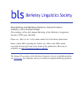 Cover page: Monophthong and Diphthong Relations: Internal Evidence