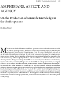 Cover page: Amphibians, Affect and Agency: On the Production of Scientific Knowledge in the Anthropocene