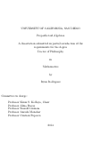 Cover page: Preperfectoid Algebras