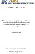 Cover page: Achieving Long-term Energy, Transport and Climate Objectives: Multidimensional Scenario Analysis and Modeling Within a Systems Level Framework