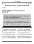 Cover page: Emergency Department Point-of-care Ultrasound Identification of Suspected Lemierre’s Syndrome: A Case Report